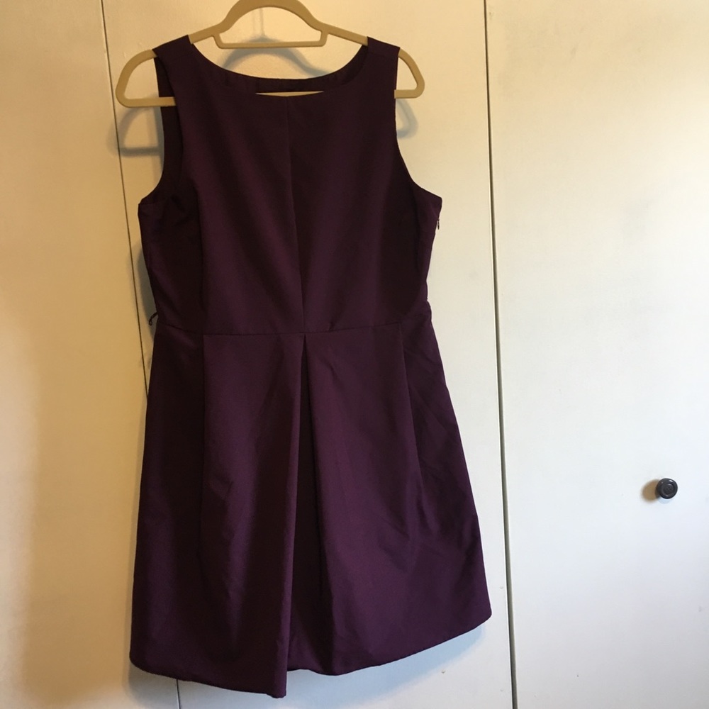 Purple Boat Neck Dress